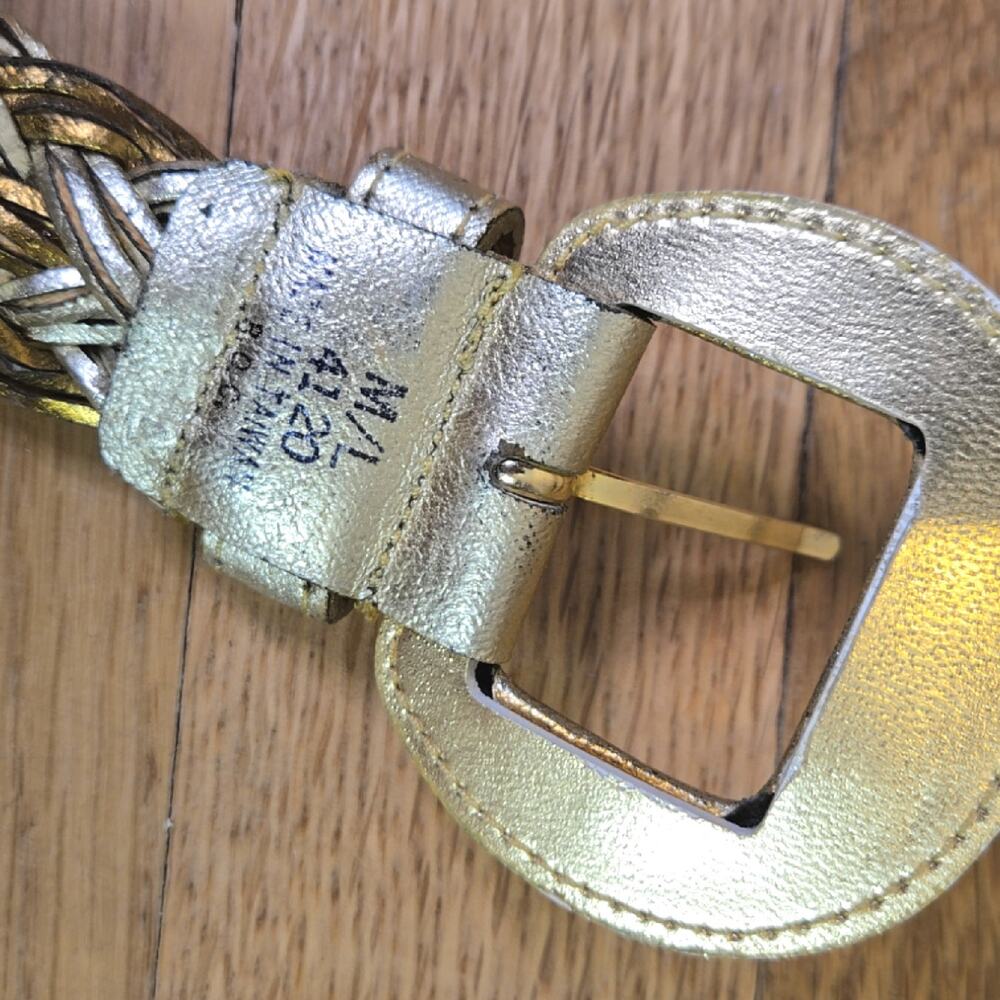Vintage Metallic Braided faux leather belt size M/L - Picture 3 of 7